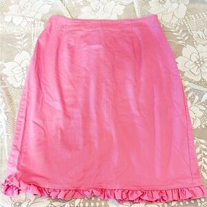 Sunny Leigh Pink A-Line Skirt with Ruffle Hem